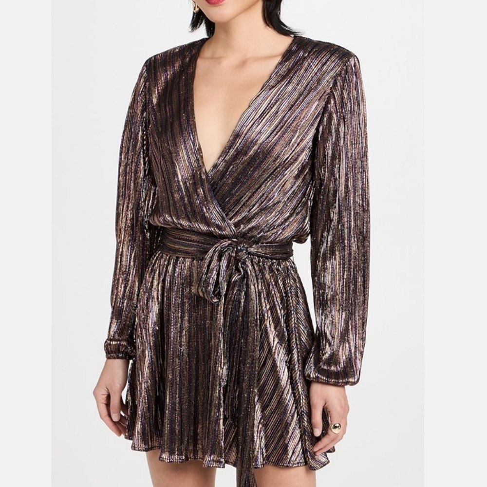 Ramy Brook Metallic Elise Wrap Dress